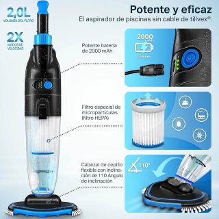 Limpiafondos piscina TILLVEX a batería