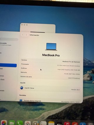 MacBook Pro 16 i9 16GB 1TB Plata
