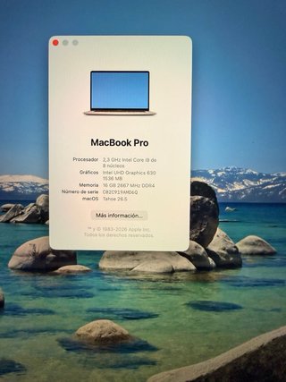 MacBook Pro 16 i9 16GB 1TB Plata