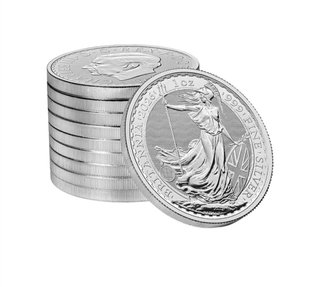 Lote de 10 Onzas Plata Britannia 2026