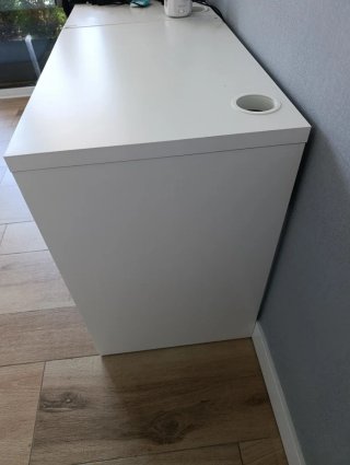Escritorio blanco con cajón ancho 73 cm