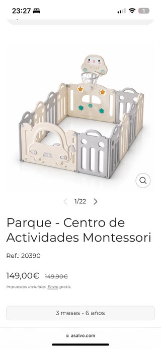 Parque infantil XXL con canasta