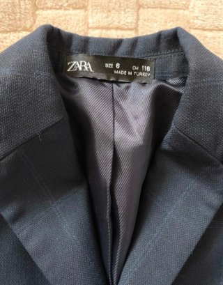 Blazer Zara Kids Azul Cuadros