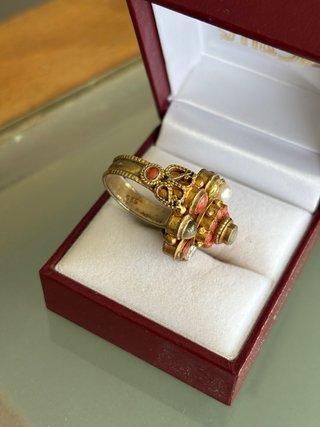 Anillo Joya Artesanal Piedras Naturales de INDIA