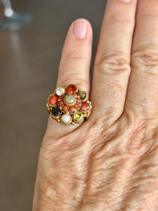 Anillo Joya Artesanal Piedras Naturales de INDIA