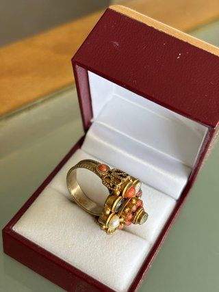 Anillo Joya Artesanal Piedras Naturales de INDIA