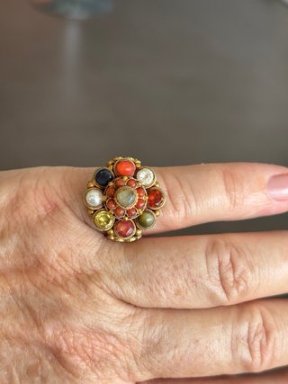 Anillo Joya Artesanal Piedras Naturales de INDIA