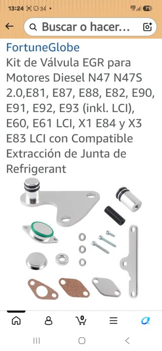 Supresor EGR BMW N47 / N47S y regalo otro igual