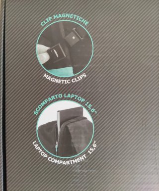 Zaino Bianchi Urban 25L Nero/Verde Acqua