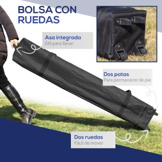 Cenador Jardín 2.5x2.5m Azul Ajustable