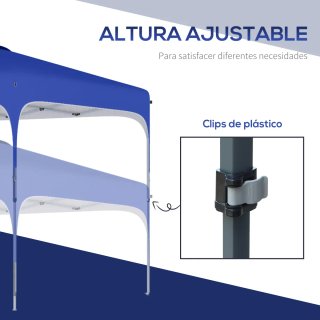 Cenador Jardín 2.5x2.5m Azul Ajustable