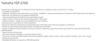 Barra de Sonido Yamaha YSP-2700 Negra