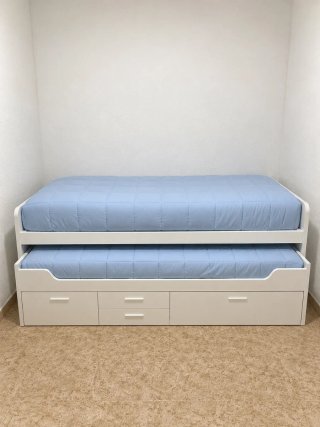 Cama nido doble cama blanca con cajones