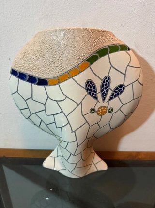 Jarrón de cerámica multicolor