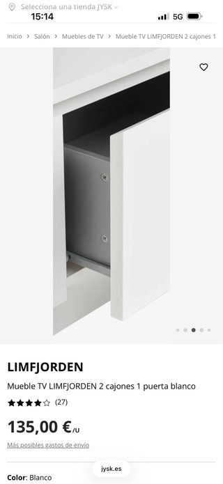 Mueble TV JYSK LIMFJORDEN blanco