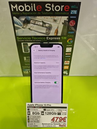 Apple iPhone 13 Pro 128GB Azul Seminuevo