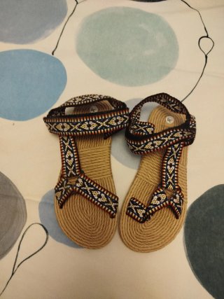 Sandalias de esparto multicolor talla 36