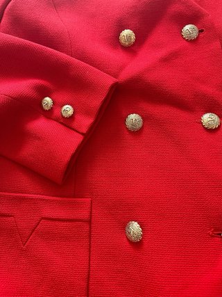 Traje Valentino Garavani Rojo Chaqueta y Falda