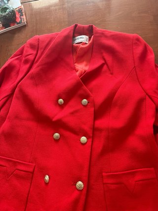 Traje Valentino Garavani Rojo Chaqueta y Falda