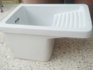 Pila lavadero Roca porcelana blanca