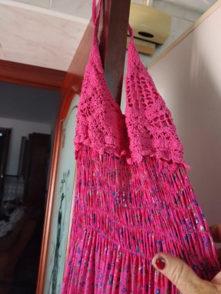 Vestido Verano Fucsia Flores