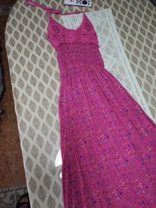 Vestido Verano Fucsia Flores