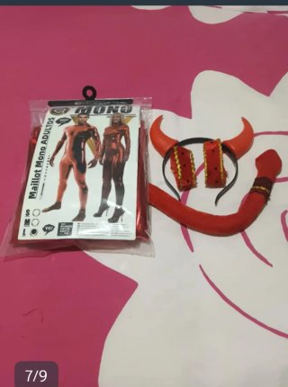Disfraz Diablo Rojo Brillante Talla L