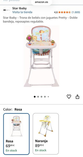 Trona de bebé con estampado de animales