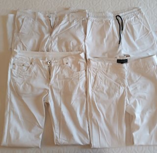 4 Pantaloni Bianchi Cotone Donna