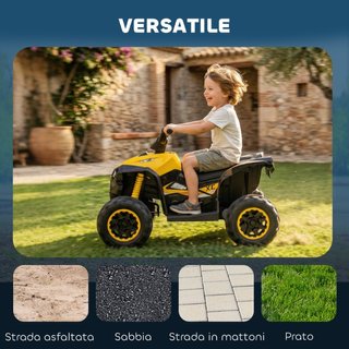 Quad Elettrico per Bambini 12V, 2 Velocità, Ruote