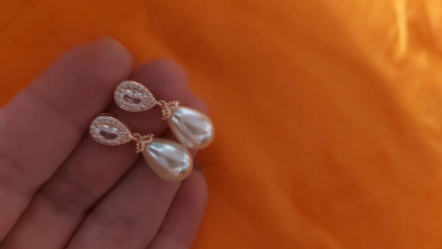 Pendientes Novia Perla y Circonita Dorados