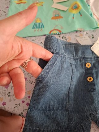Conjunto bebé: 2 camisetas y pantalón de 3 a 6 mes