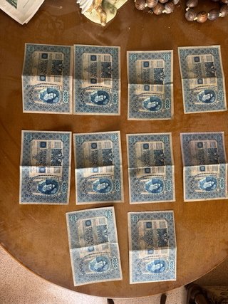 10 Billetes 1000 Coronas Austriacas 1902