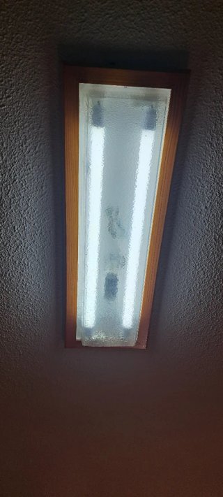 Lámpara Techo Tubos LED Madera y Cristal