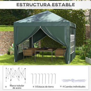 Carpa Plegable 3x3m con 4 Paredes