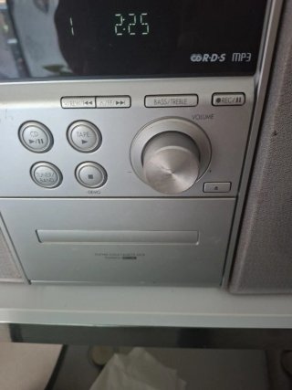 Minicadena Panasonic CD/MP3 Plata/Madera