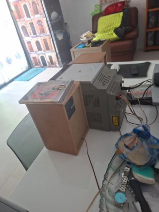 Minicadena Panasonic CD/MP3 Plata/Madera
