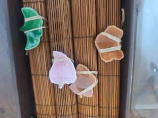 Set 4 Tovagliette Bambù con portabacchette