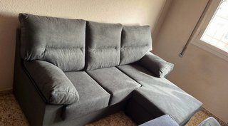 Sofá modular gris tela