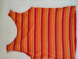 Top donna Gas righe arancio/rosso