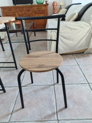 Mesa y 2 Sillas Marrón y Negro