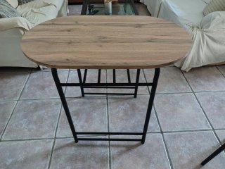 Mesa y 2 Sillas Marrón y Negro