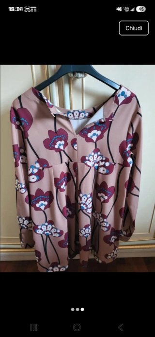 Blusa top manica lunga fantasia fiori