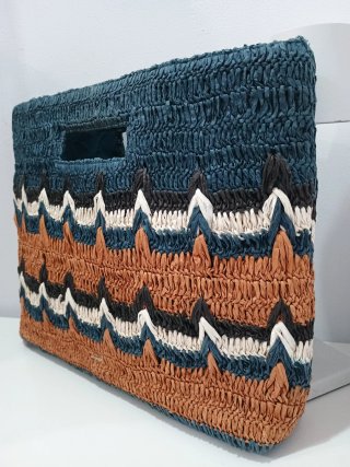 Capazo Uterque azul y marrón.liquidandoooo!!!