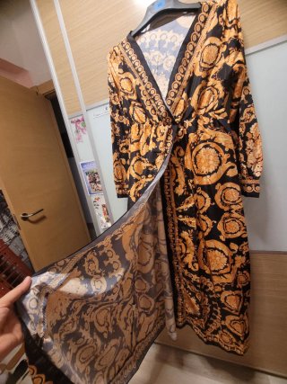 Vestido estampado naranja y negro Talla M
