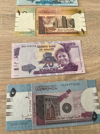 Lote 6 billetes extranjeros SC