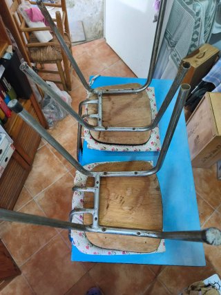 Mesa y 2 Sillas Cocina Vintage Azul