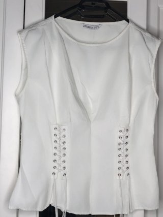 Top Zara Stile Corsetto Bianco Nuovo