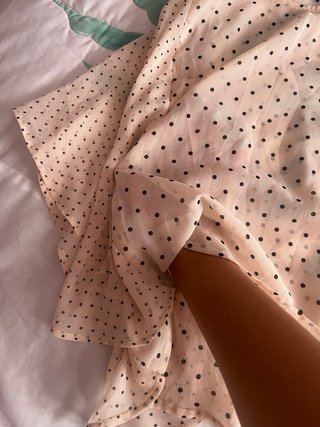 Top rosa palo transparente lunares Bershka S