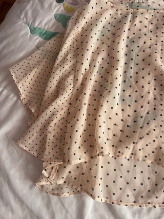 Top rosa palo transparente lunares Bershka S